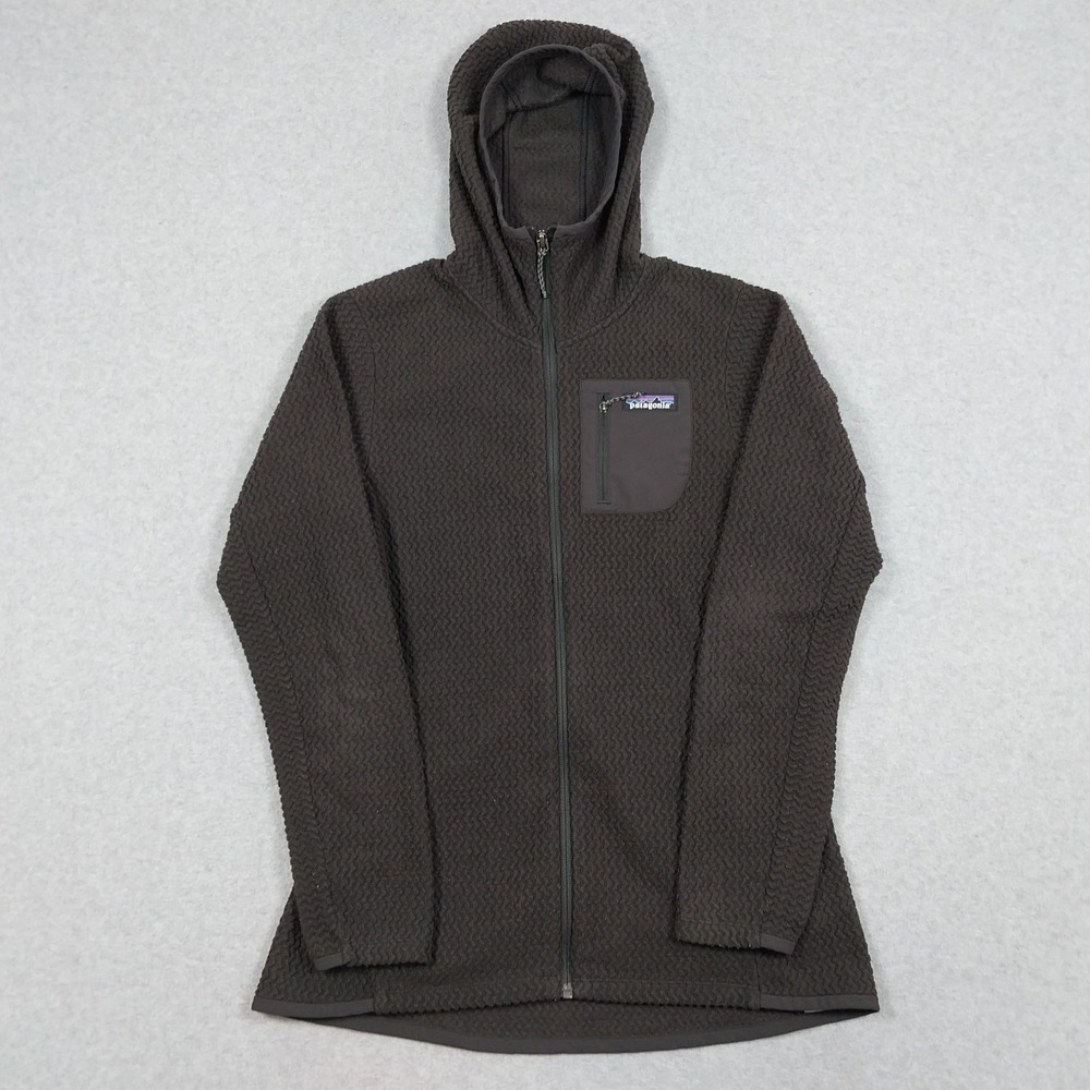 Patagonia Jacket Womens Medium Black R1 Air Full Zip Hoodie Outdoors Hiking